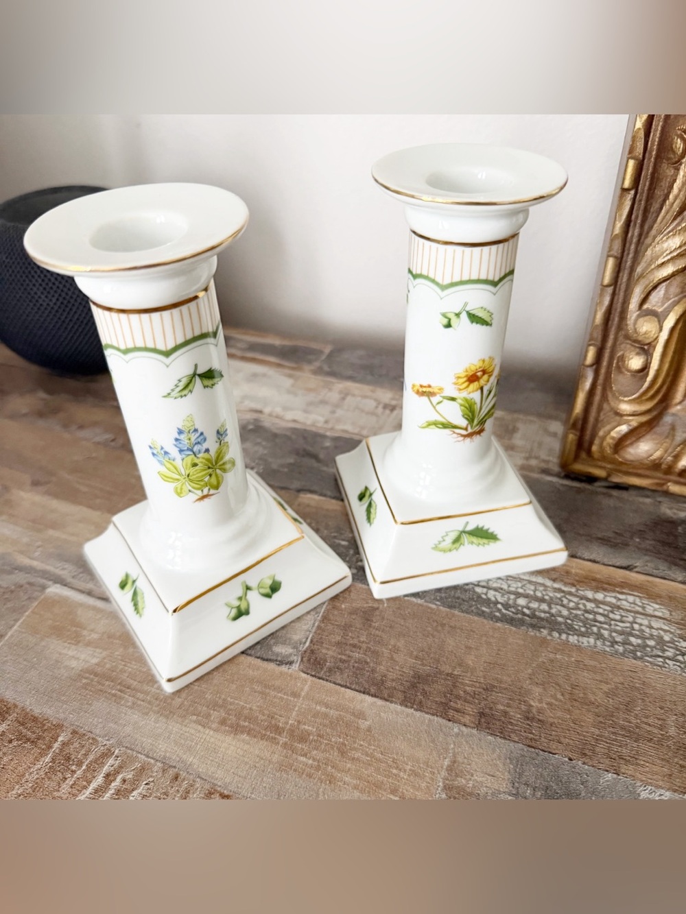 Georges Briard porcelain candleholders.
